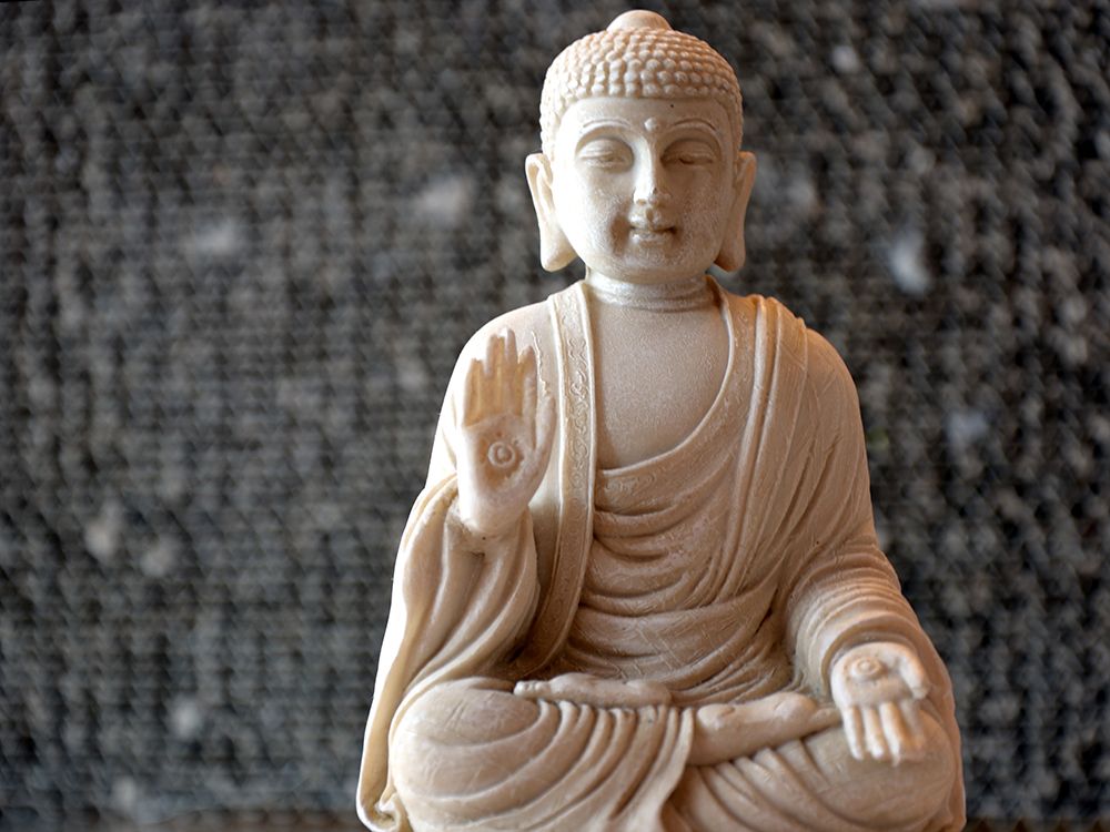 Ivory Seated Buddha Statue art print by Artographie for $57.95 CAD