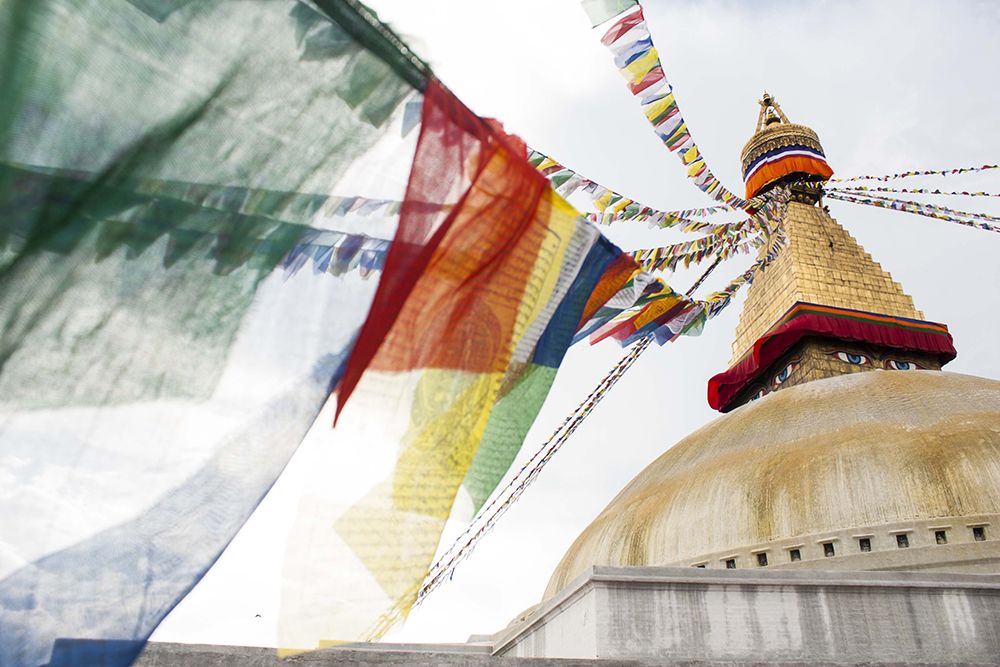 Stupa Colors Sky Flag art print by Artographie for $57.95 CAD