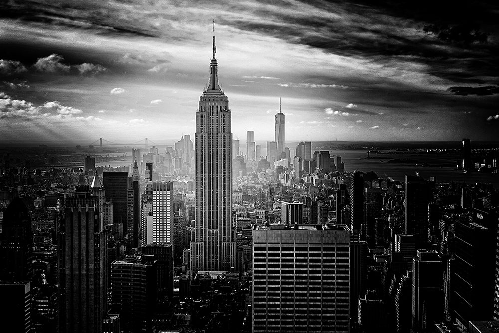 The Empire State Building and downtown New York City art print by Artographie for $57.95 CAD