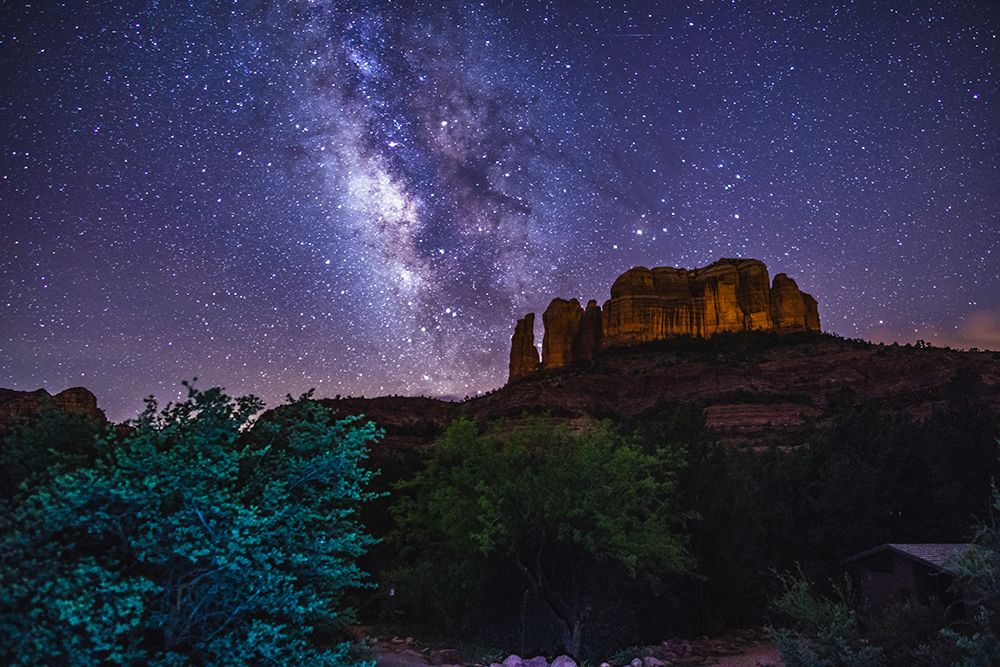 View of the Milky Way over Cathedral Rock art print by Artographie for $57.95 CAD