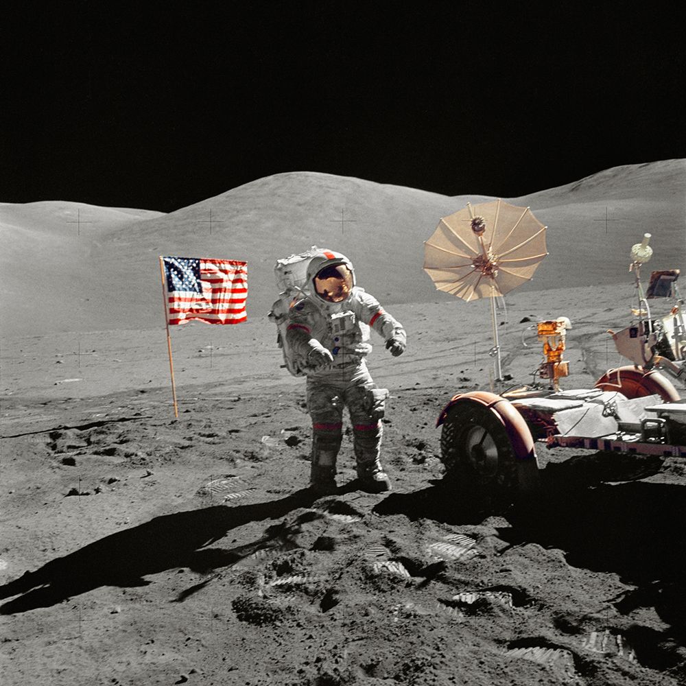 Astronaut Eugene A. Cernan, with the Lunar Rover art print by NASA for $57.95 CAD