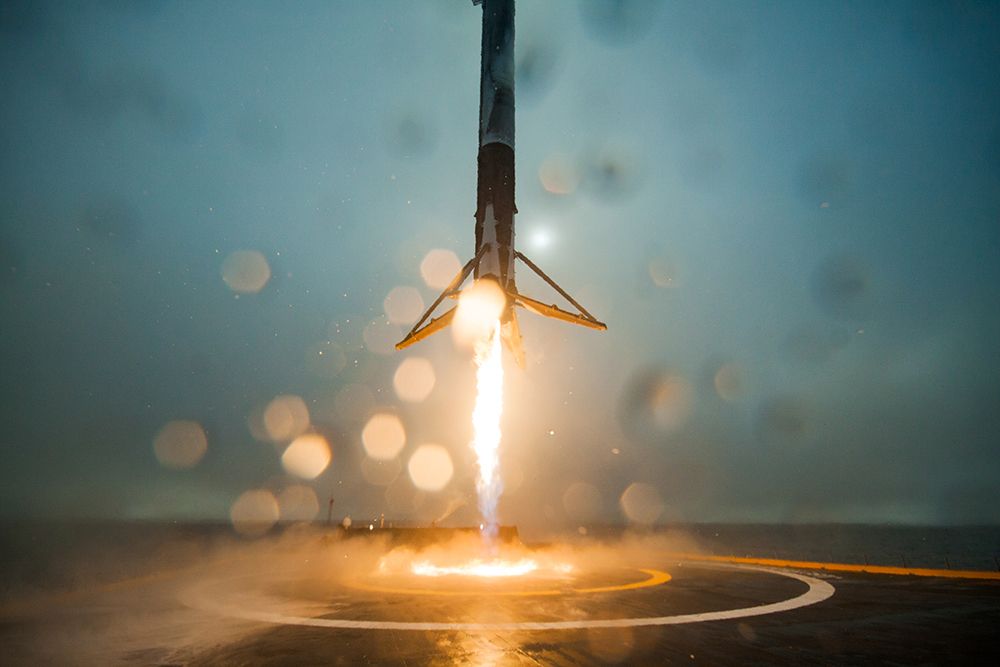 First stage of Falcon 9 rocket 2016 art print by SpaceX for $57.95 CAD