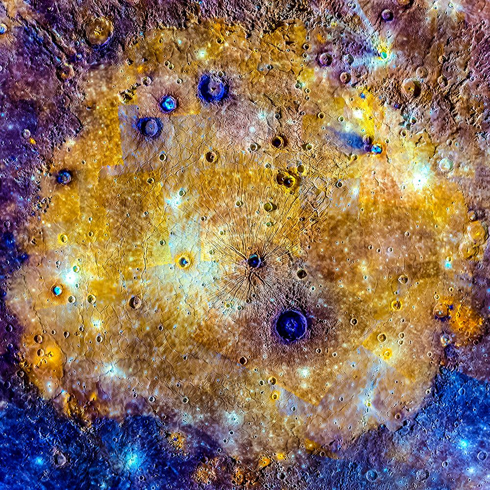 Mosaic of Caloris basin on Mercury art print by NASA for $57.95 CAD