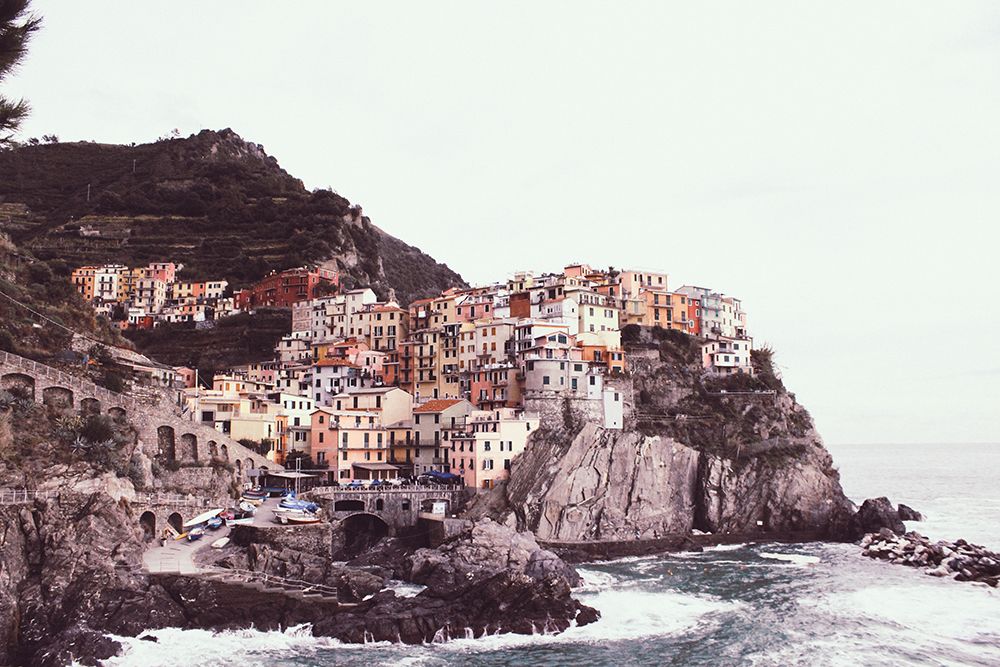 Italian Coastal Town Vintage art print by Artographie for $57.95 CAD