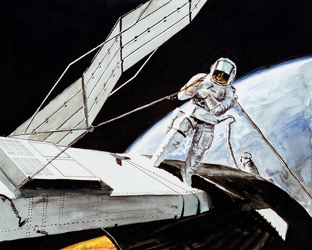 Artists Concept of Astronaut Charles Conrad Jr Skylab 2 1973 art print by NASA for $57.95 CAD