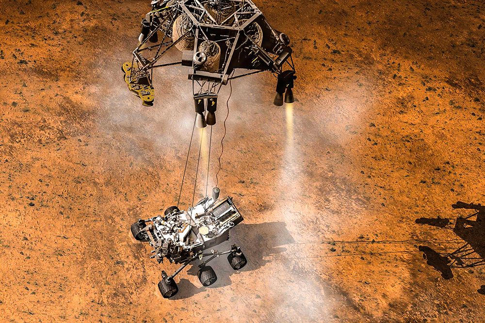 Artist Concept Depicts the Mars Curiosity Rover Touching Down art print by NASA for $57.95 CAD