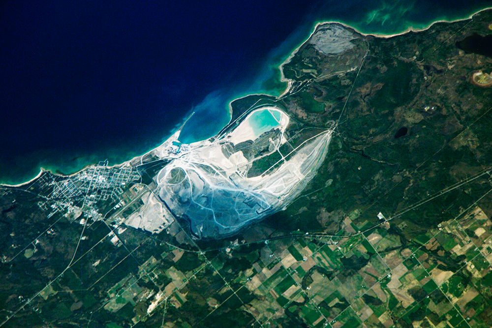 Calcite Quarry - Michigan Viewed from Space art print by NASA for $57.95 CAD