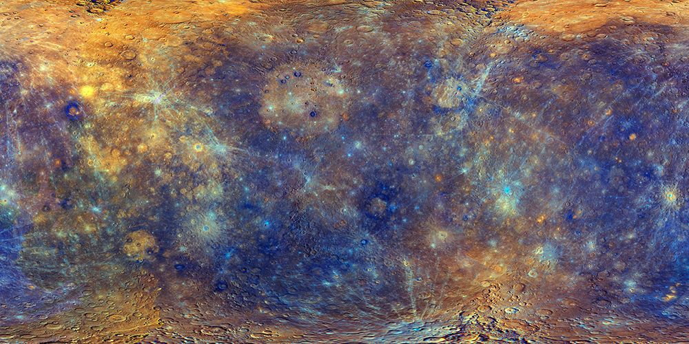 Map of Mercury 2017 with Enhanced Color art print by NASA for $57.95 CAD