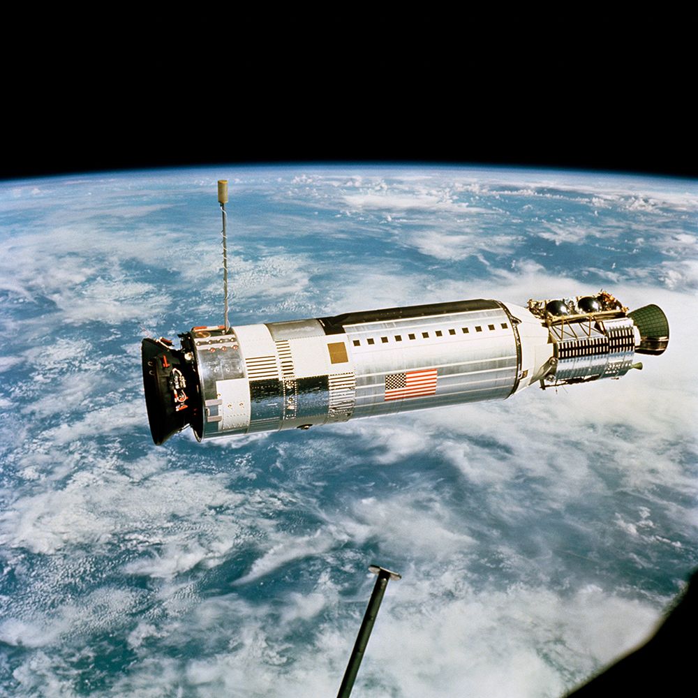 The Agena Target Docking Vehicle as seen from the Gemini-12 spacecraft art print by NASA for $57.95 CAD