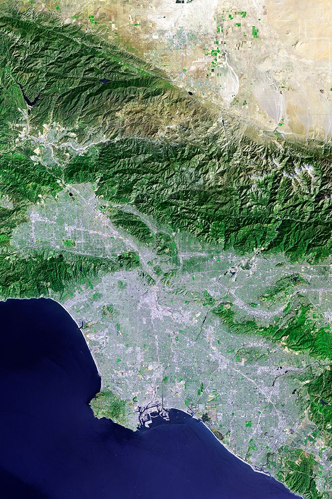 Los Angeles and Vicinity seen from Space in  2001 art print by NASA for $57.95 CAD
