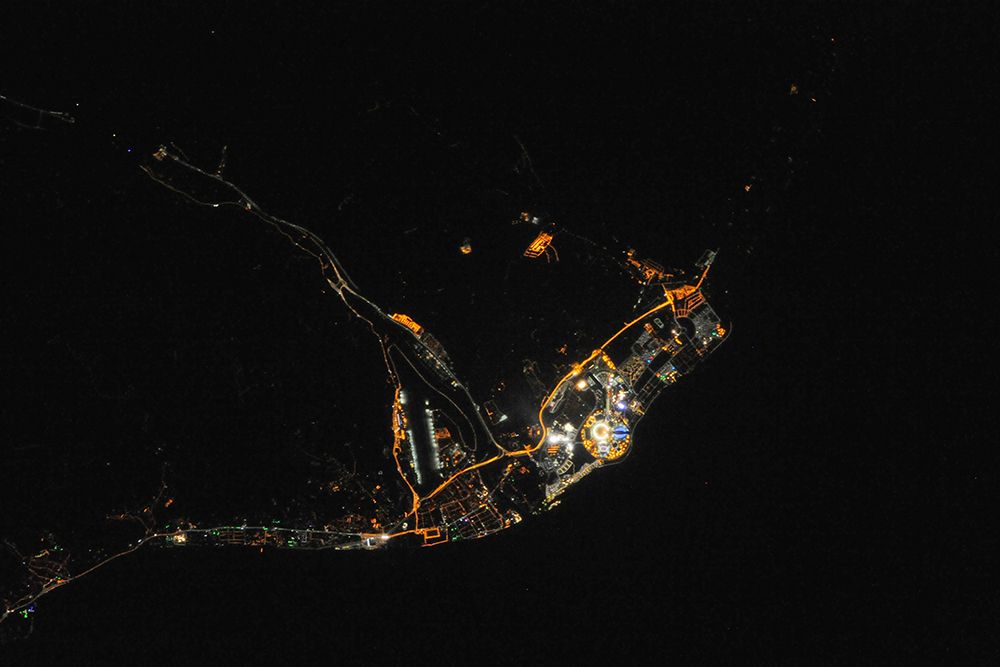 Night View of Sochi - Russia during the Olympics Feb 10th - 2014 art print by NASA for $57.95 CAD