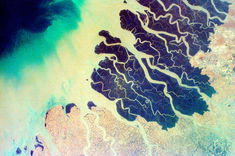 The Ganges Delta lie in both Bangladesh and West Bengal - India art print by NASA for $57.95 CAD