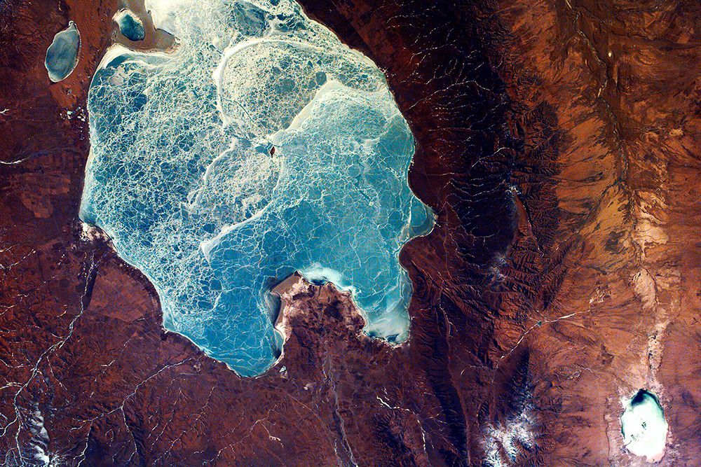 Quinghai - the largest lake in China from Space art print by NASA for $57.95 CAD