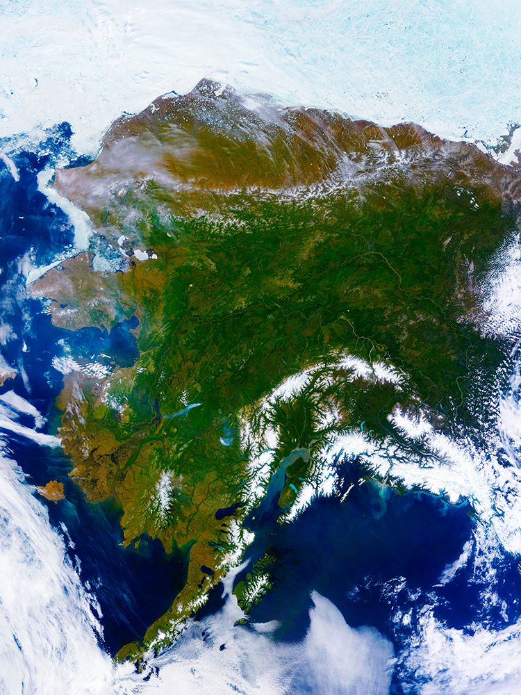 Clear view of Alaska from Space art print by NASA for $57.95 CAD