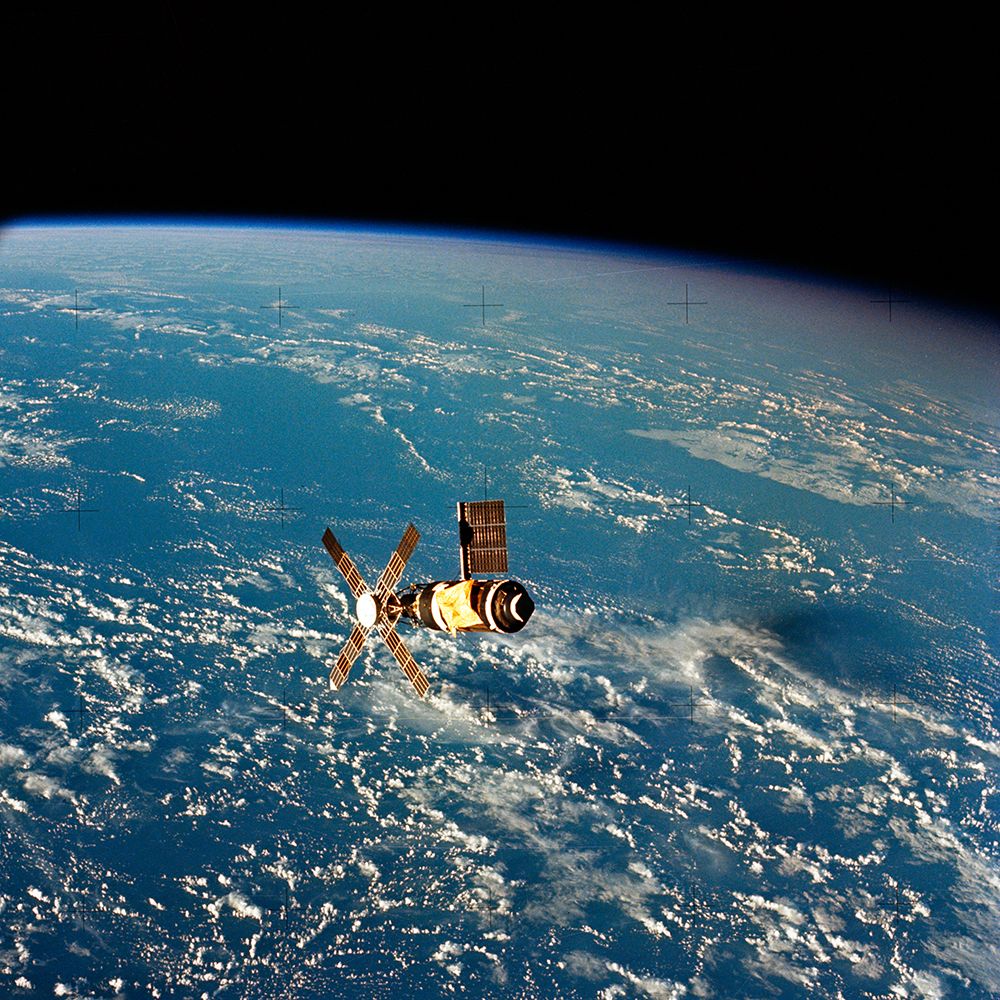Skylab 2 Farewell View from the Departing Skylab Command Service Module art print by NASA for $57.95 CAD