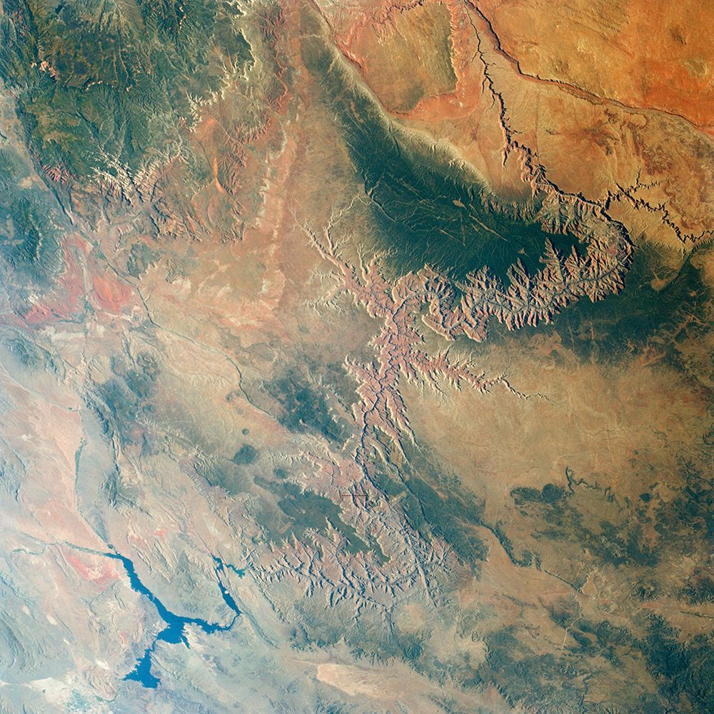 Skylab 3 Earth view of the Grand Canyon - Lake Mead and Kaibab art print by NASA for $57.95 CAD