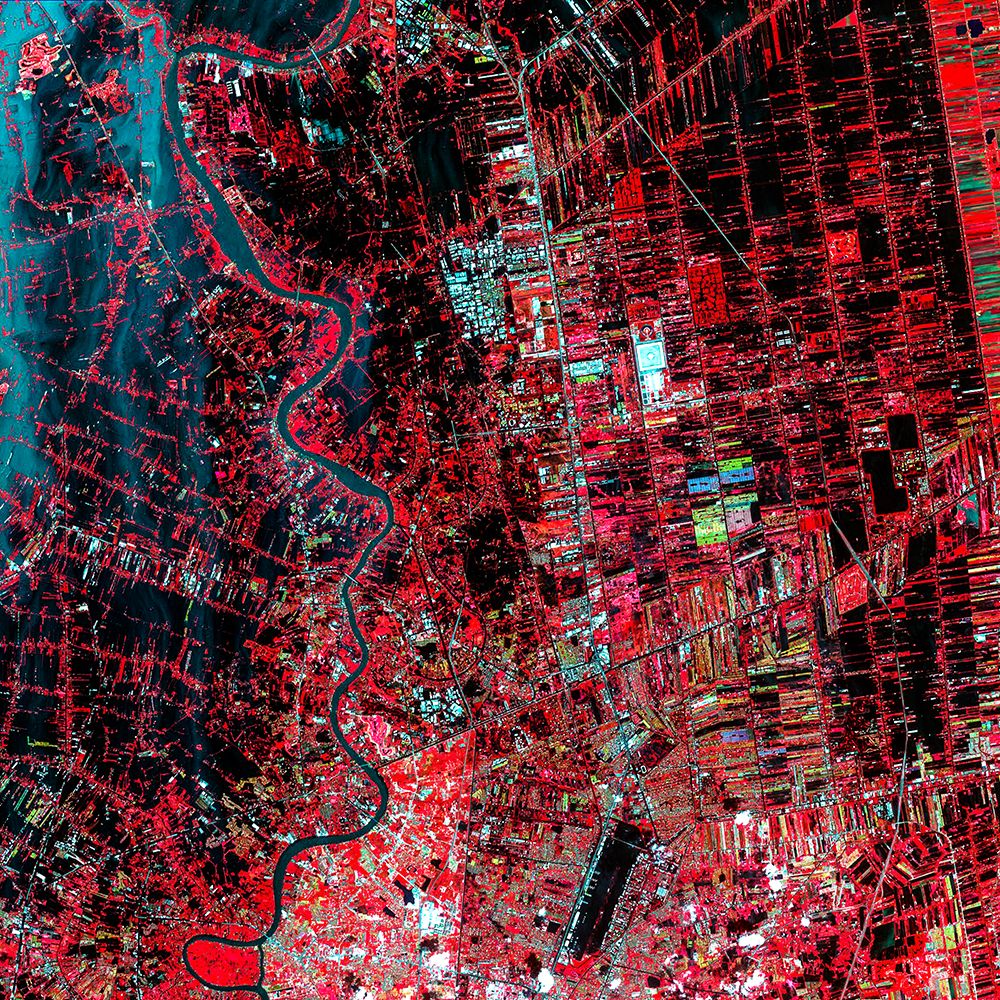 Thailand Floods Monitored by a NASA satellite art print by NASA for $57.95 CAD