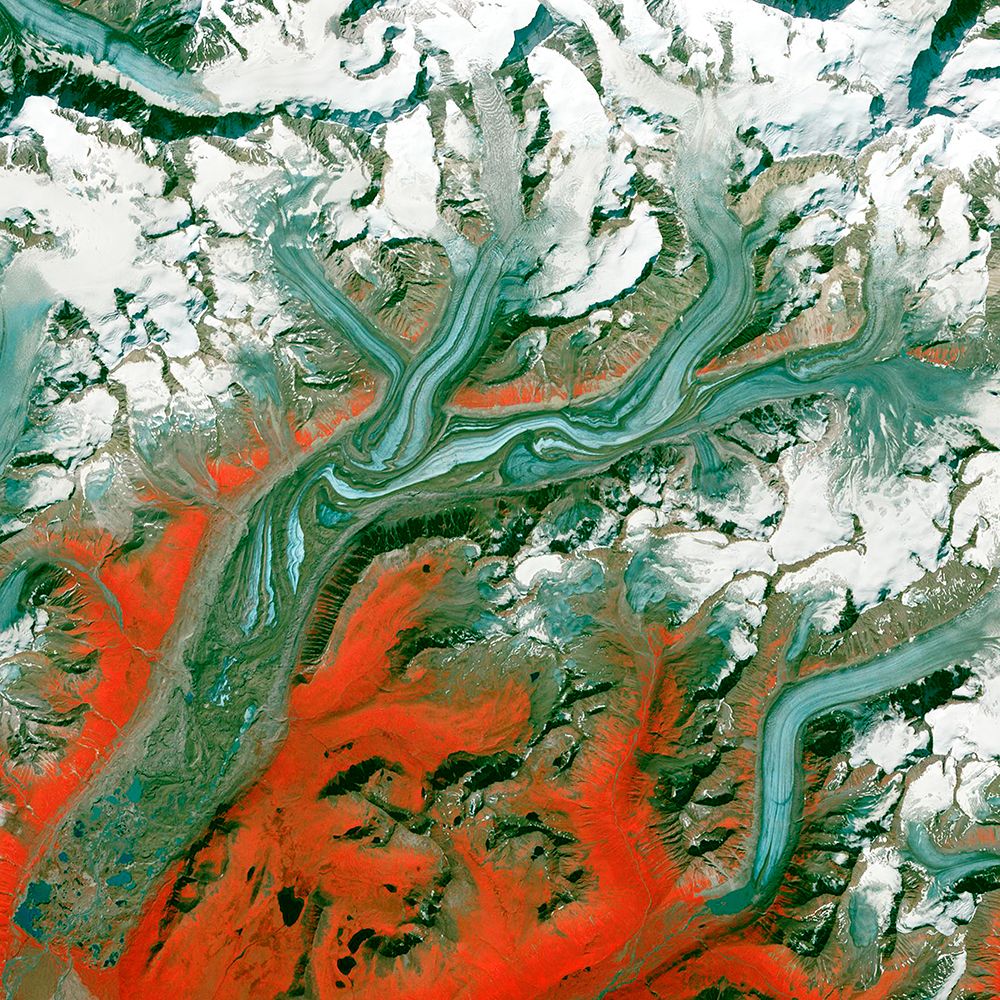 The Sustina Glacier in the Alaska Range from Space art print by NASA for $57.95 CAD