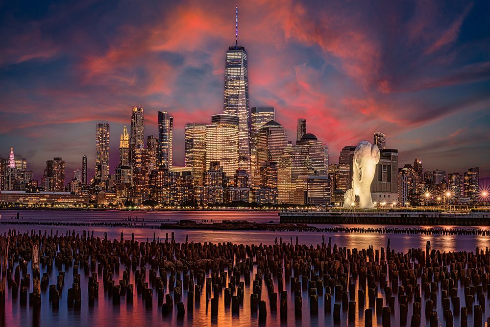 Lower Manhattan Skyline at Twilight I art print by Franklin Kearney for $57.95 CAD