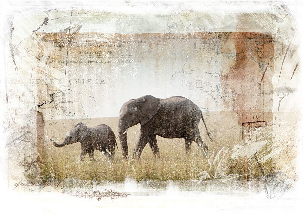 Elephant Mom and Baby art print by Klaus Tiedge for $57.95 CAD
