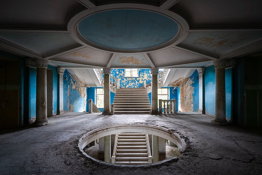 Blue Stairs art print by Roman Robroek for $57.95 CAD