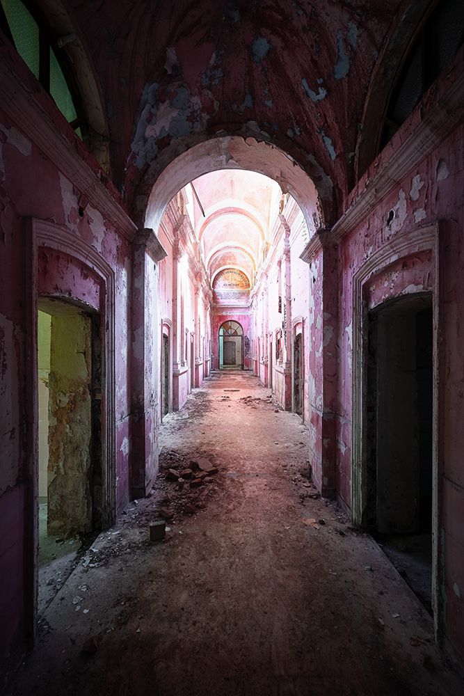 Dark and Pink Hallway art print by Roman Robroek for $57.95 CAD