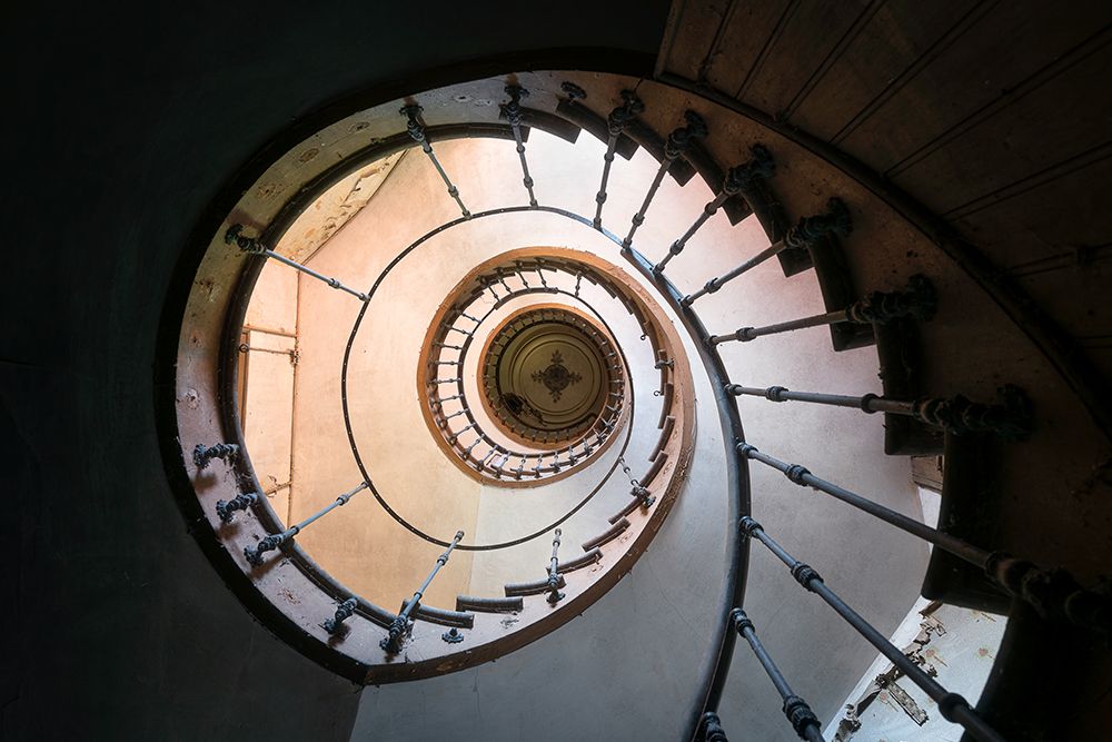 Dark Spiral Stairs art print by Roman Robroek for $57.95 CAD