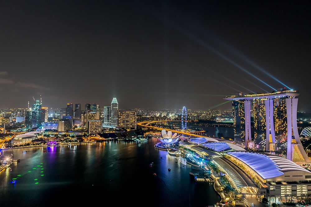 Singapore Skyline Lights art print by Richard Silver for $57.95 CAD