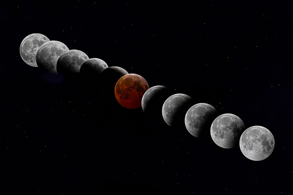 Total Lunar Eclipse Composite art print by Jim Cumming for $57.95 CAD
