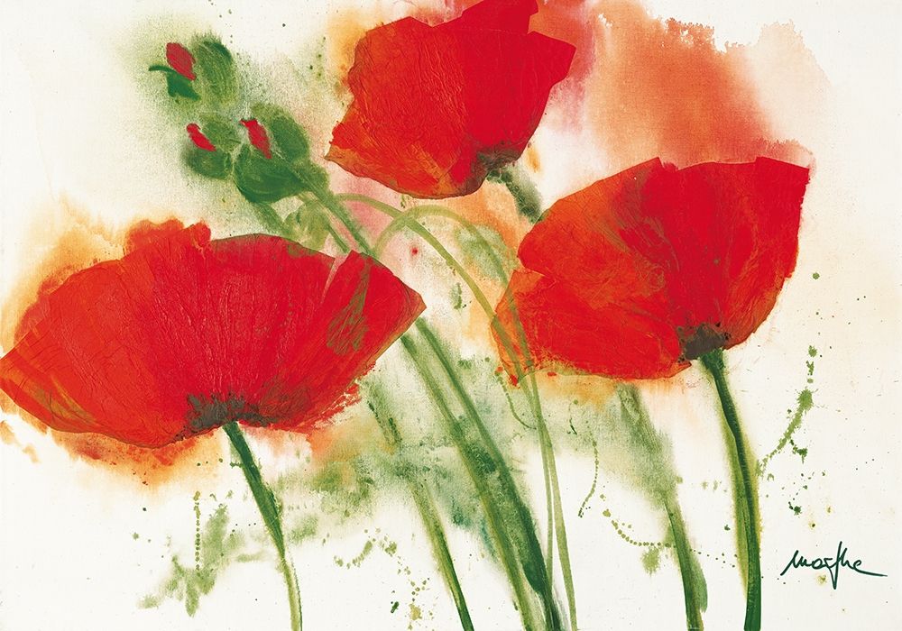 Coquelicots au vent I art print by Marthe for $57.95 CAD