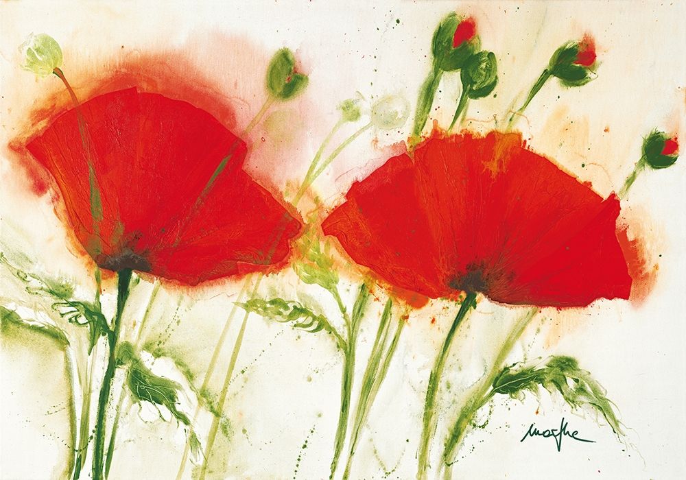 Coquelicots au vent II art print by Marthe for $57.95 CAD