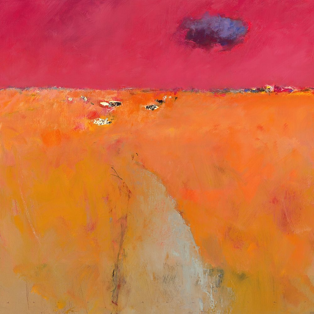 Landscape in orange and red art print by Jan Groenhart for $57.95 CAD