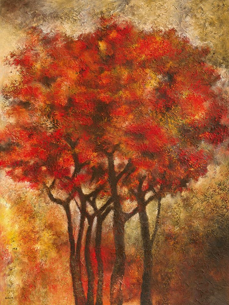 Arbres Rouges art print by Jean-Pierre Gack for $57.95 CAD