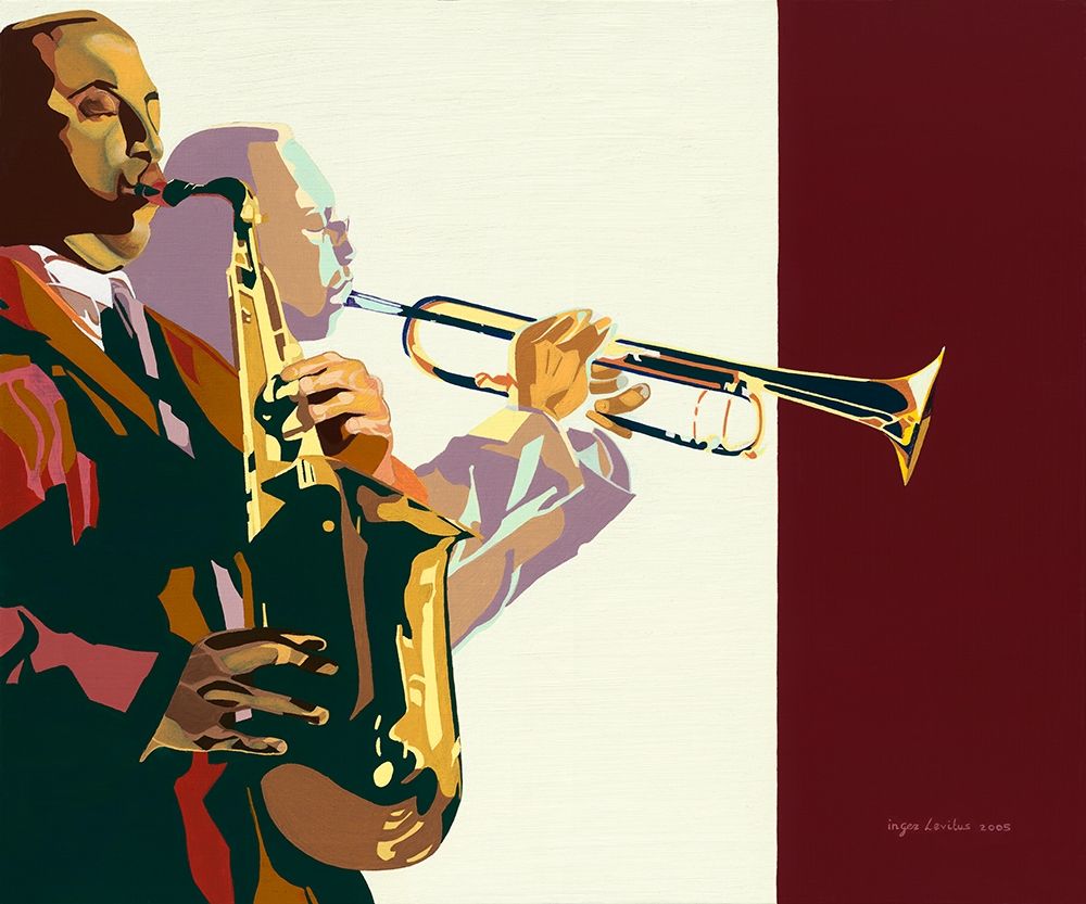 Sax n Trumpet art print by Inger Levitus for $57.95 CAD