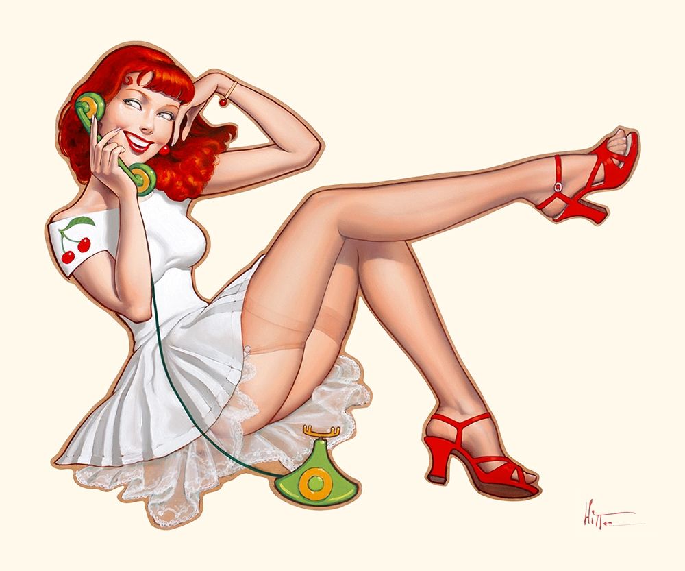Cathy au telephone art print by Patrick Hitte for $57.95 CAD
