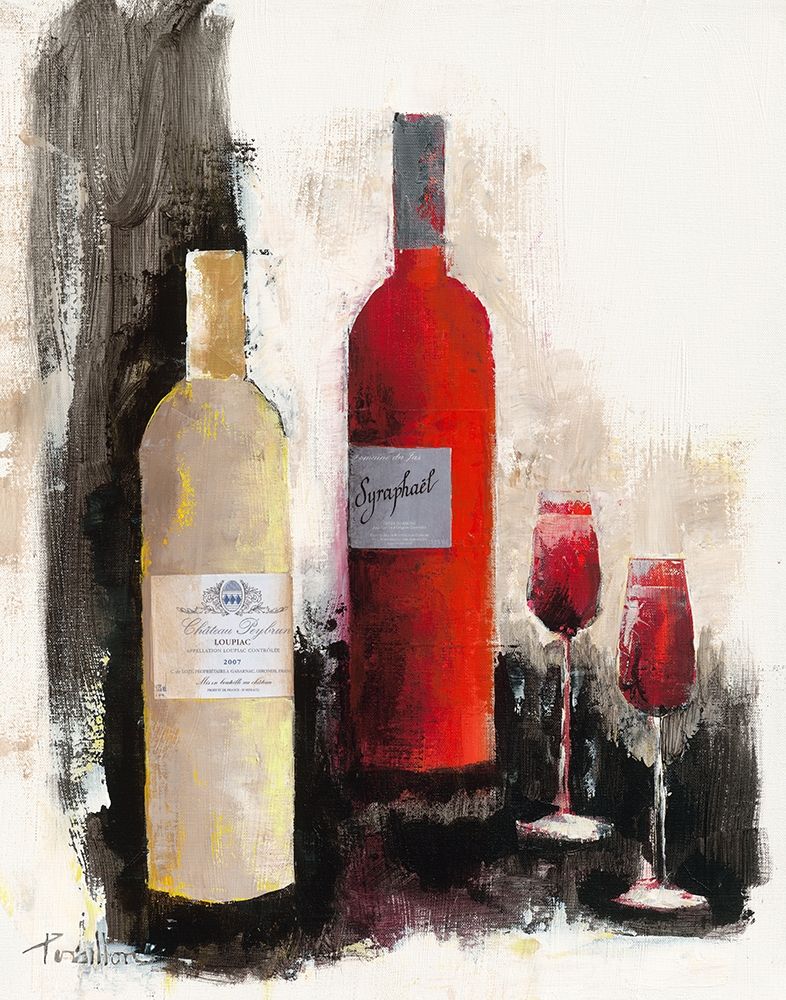Blanc soyeux et rouge grenat art print by Francoise Persillon for $57.95 CAD