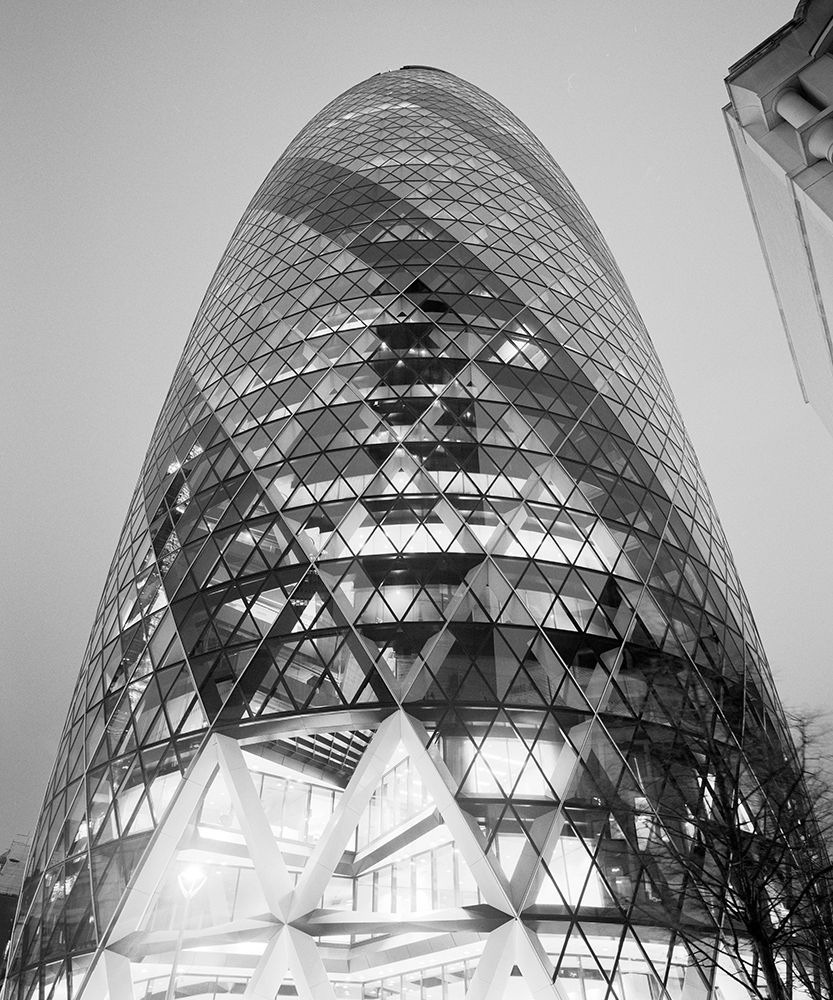 The London Gherkin at Night art print by Dave Butcher for $57.95 CAD