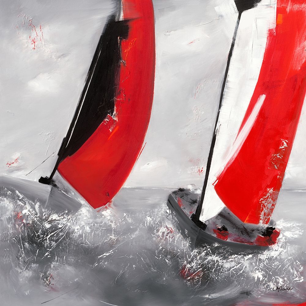 Deux voiles rouges art print by Lydie Allaire for $57.95 CAD