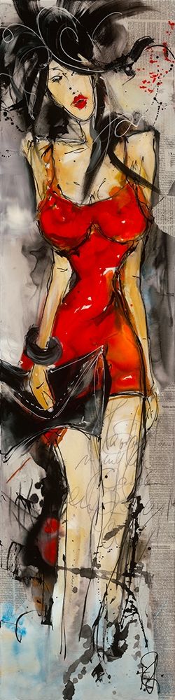 Femme en rouge art print by Isabelle Zacher-Finet for $57.95 CAD