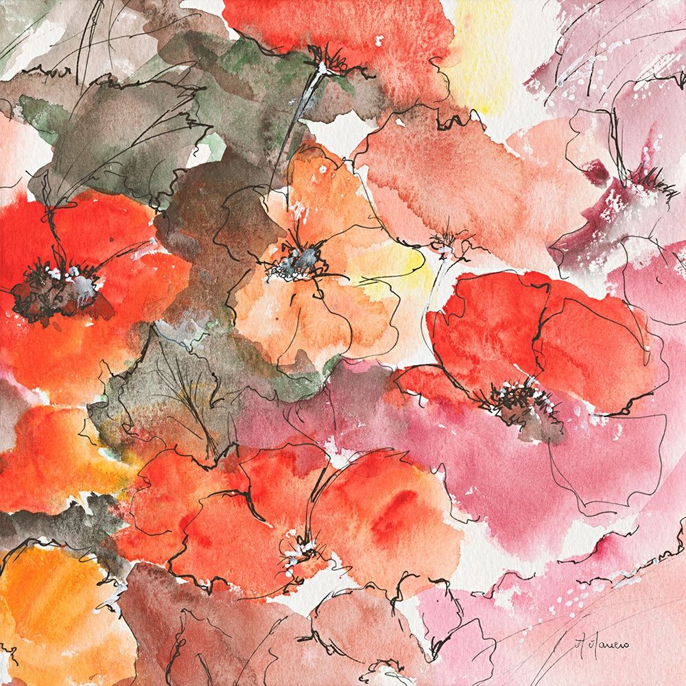 Floraison rouge art print by Annie Manero for $57.95 CAD