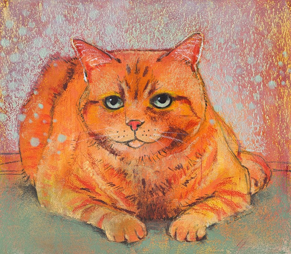 Cat lying down art print by Loes Botman for $57.95 CAD