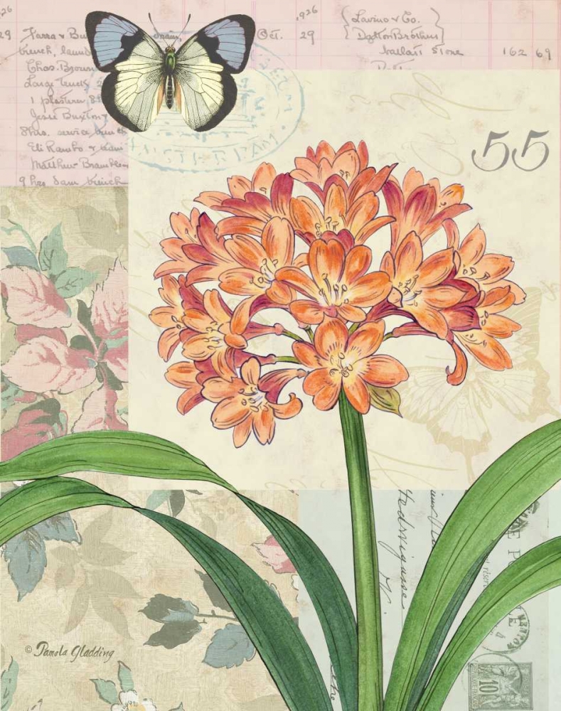 Clivia Floral Collage art print by Pamela Gladding for $57.95 CAD