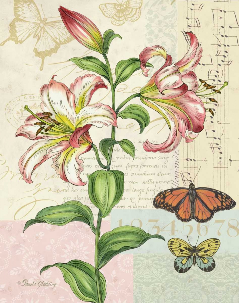 Oripet Lily Collage art print by Pamela Gladding for $57.95 CAD