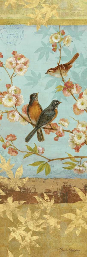 Robins and Blooms Panel art print by Pamela Gladding for $57.95 CAD