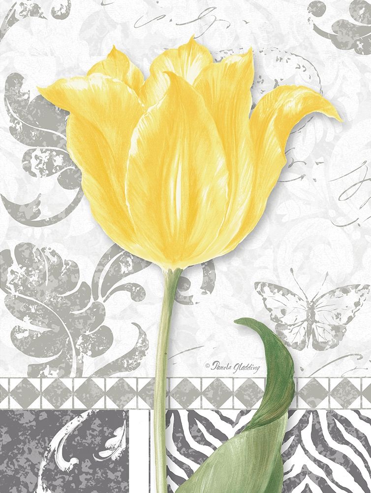 Damask Gray Tulips I art print by Pamela Gladding for $57.95 CAD
