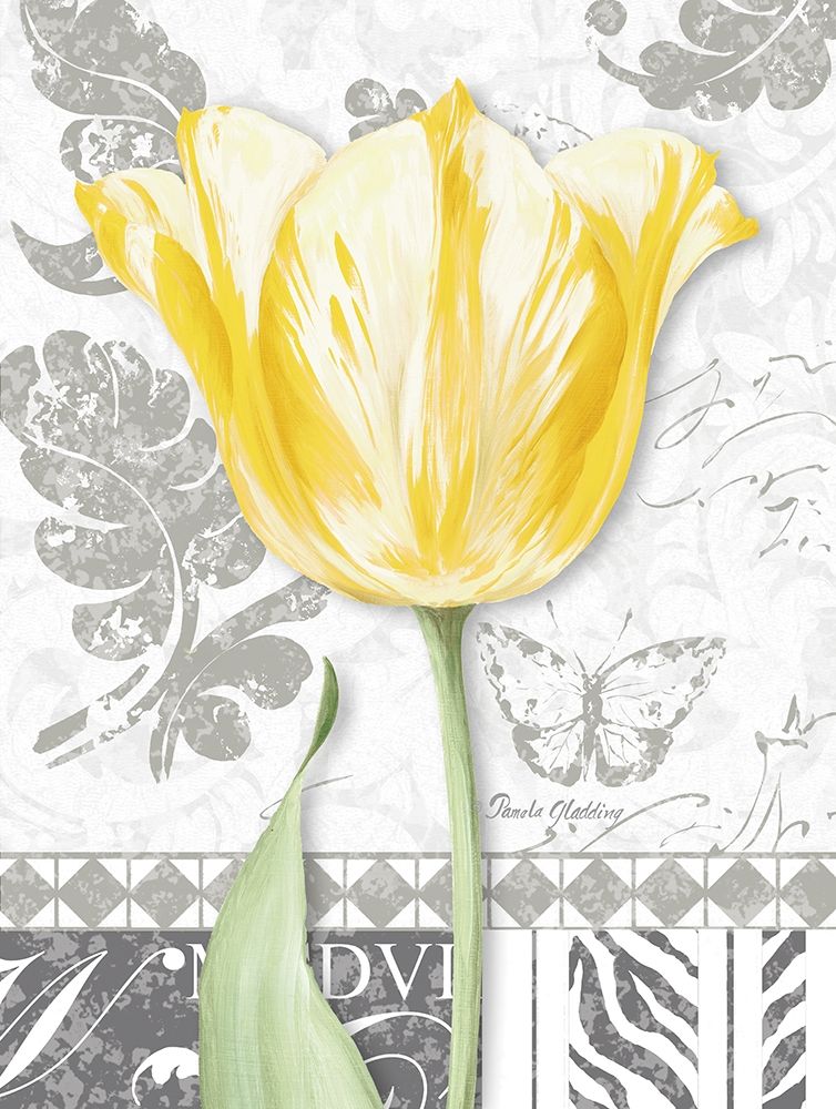 Damask Gray Tulips II art print by Pamela Gladding for $57.95 CAD