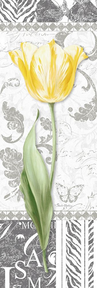 Damask Gray Tulip Panel II art print by Pamela Gladding for $57.95 CAD