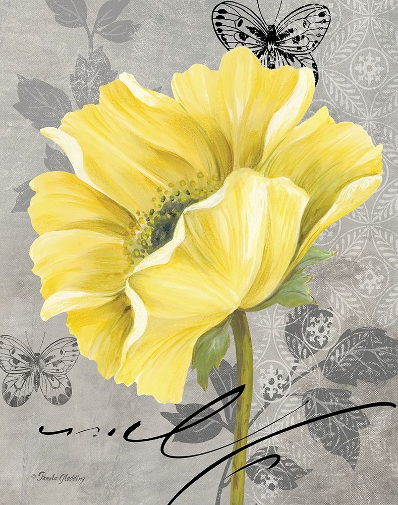 Gray and Yellow Poppies II art print by Pamela Gladding for $57.95 CAD