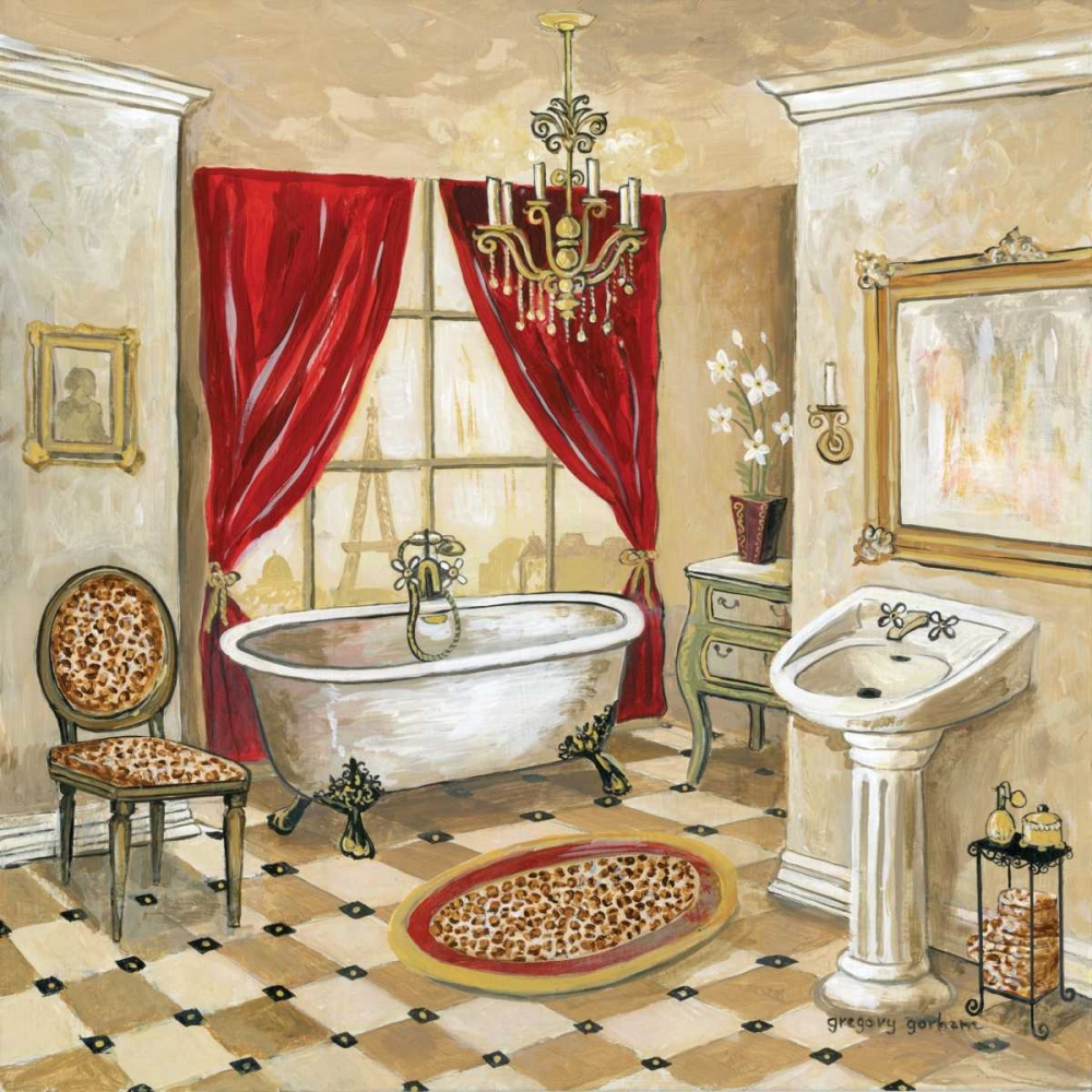 Leopard Parisian Bath art print by Gregory Gorham for $57.95 CAD