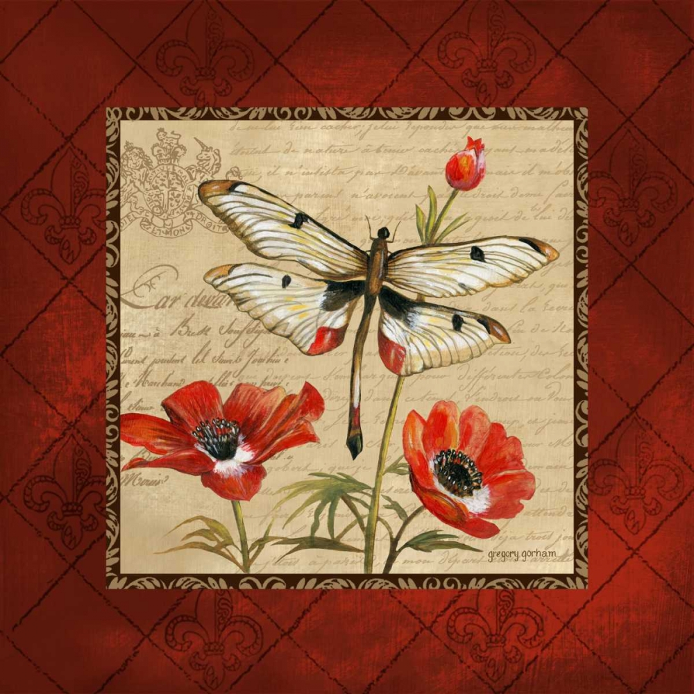 Dragonfly and Poppies art print by Gregory Gorham for $57.95 CAD